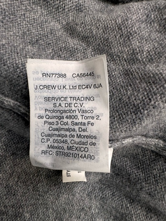 J.Crew Cashmere Sweater Men's Size Medium Gray Crewneck Preppy Casual Stretch - Picture 10 of 11